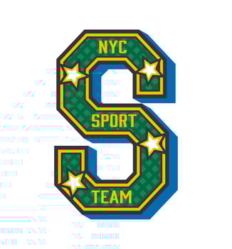 Varsity sport patch label of college team players vector