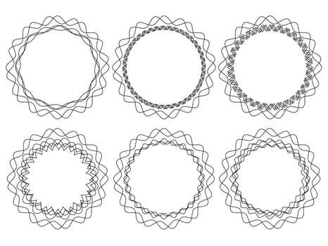 Elegant oval frames with intricate floral and leafy designs vector