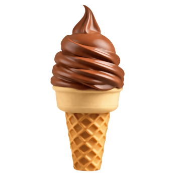 An ice cream cone with chocolate on top png