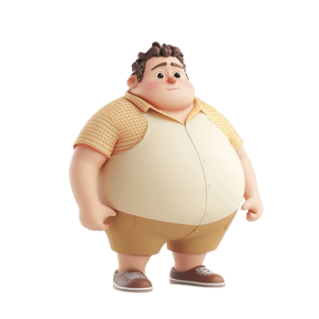 A cartoon character in casual clothing isolated on a transparent background. png