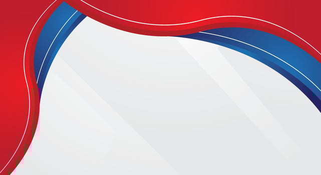 Modern wavy red and blue on white background vector