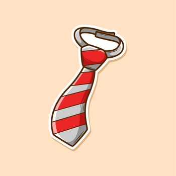 Red and white striped tie vector