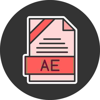 AE Format Minimal Filled Grey Circle Icon vector