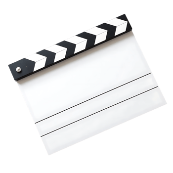 White movie clapper board png