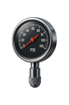 Pressure gauge with PSI measurement for monitoring system pressure png