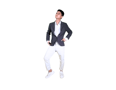Young Man Standing with a Pleasant Expression png
