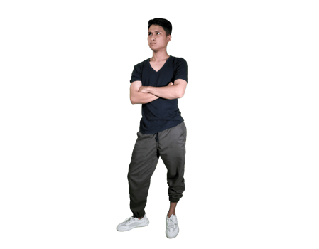 Attractive Young Man Standing with a Pleasant Expression png