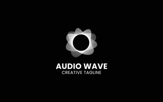 Music logo with circular equalizer design vector