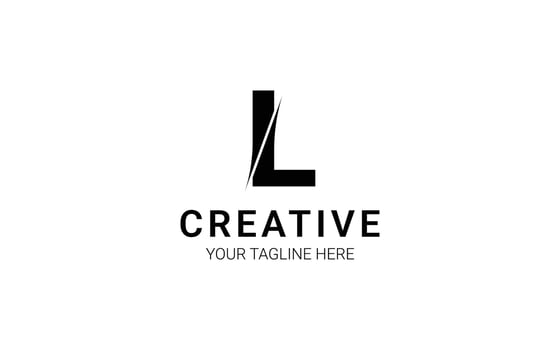 Letter L simple and minimalist slice effect logo for your brand vector