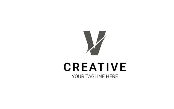 Letter V simple and minimalist slice effect logo for your brand vector