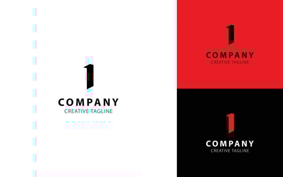 Letter I 3D logo design with isometric top-left view for your brand vector