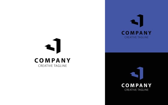 Letter J 3D logo design with isometric top-left view for your brand vector