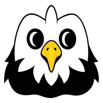 Cute cartoon eagle face depicts whimsical charm with its stylized features vector