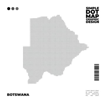 Botswana minimalist dot map design use for infographic element vector
