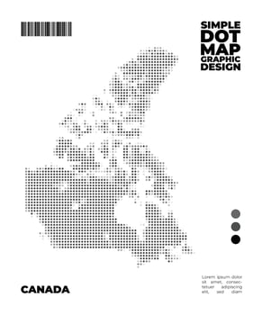 Canada minimalist dot map design use for infographic element vector