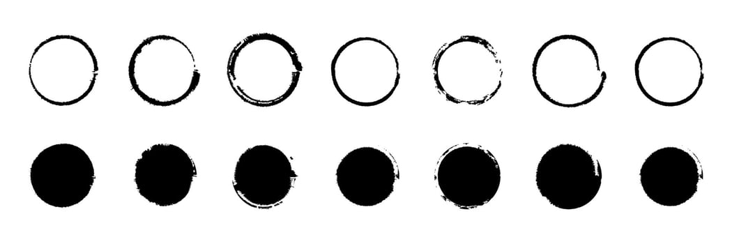 Abstract Black Ink Circles Shapes for Modern Design Projects vector