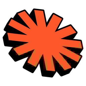 3D orange starburst icon in a retro comic style vector