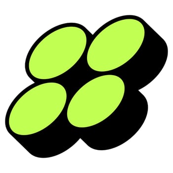 Abstract Retro cartoon 3D cluster in bright green vector