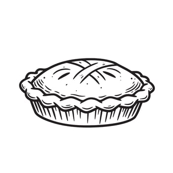 Black and white pie with lattice crust pastry dessert vector