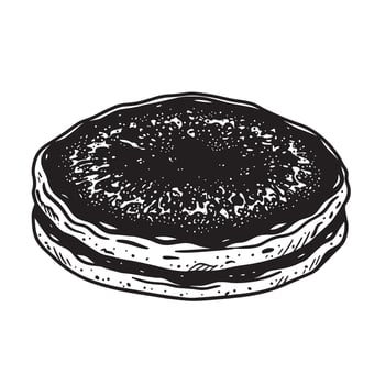 Round layered pastry with textured topping vector