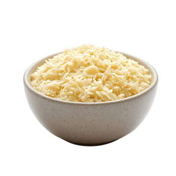 A bowl of fluffy basmati rice. png