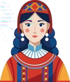 illustration of traditional russian woman vector