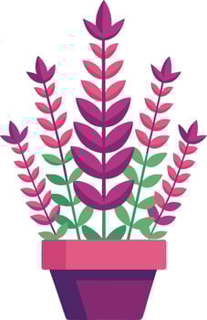 Decorative potted plant illustration isolated white vector