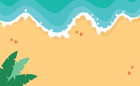 Summer Beach Background in Cartoon Concept vector