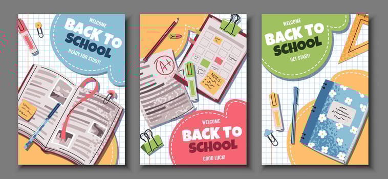 Back to school stationery and materials vector