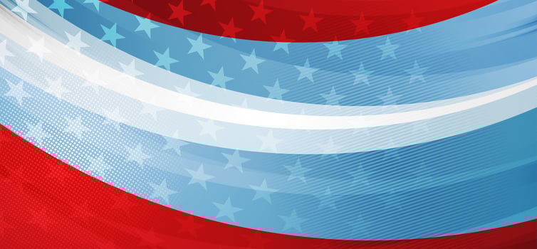 Grunge concept USA flag abstract wavy background vector