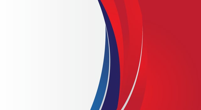 Abstract modern red and blue gradient curved shape on white background vector