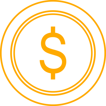 Yellow line dollar coin png