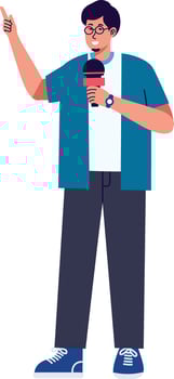 Professional Journalist Character. vector