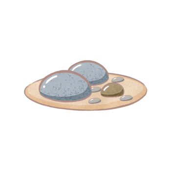 rock cartoon illustration with cute decorations in flat hand drawn style png