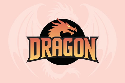 Fierce Dragon Logo with Fiery Typography vector