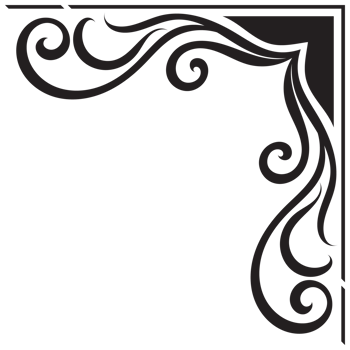 Thin line vintage corner. Medieval period of the Victorian dynasty transparent background png