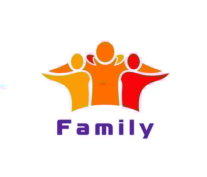 Family icon featuring figures embracing each other vector