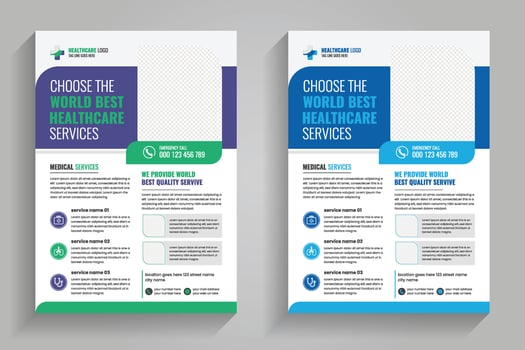 Healthcare services promotional flyer vector