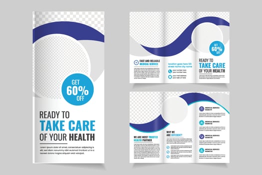 Health brochure offering discount services vector