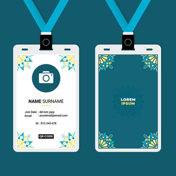 Elegant ID card with QR code design vector