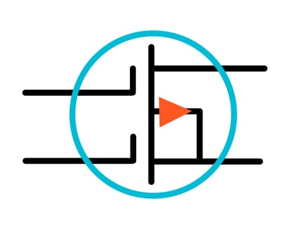 Electronic Circuit Symbol for Enhancement-Type P-Channel MOSFET Transistor vector