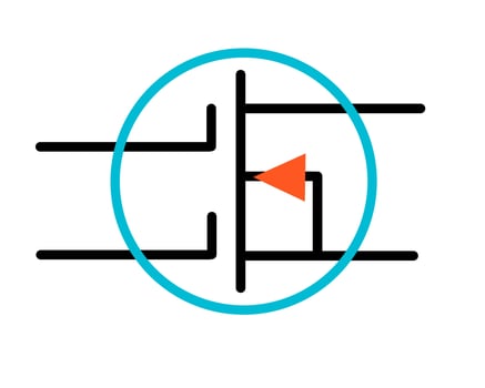 Standard Electronic Symbol for Enhancement-Type N-Channel MOSFET Transistor vector