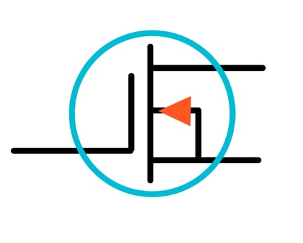 Generic Electronic Symbol for Depletion-Type P-Channel MOSFET Transistor vector