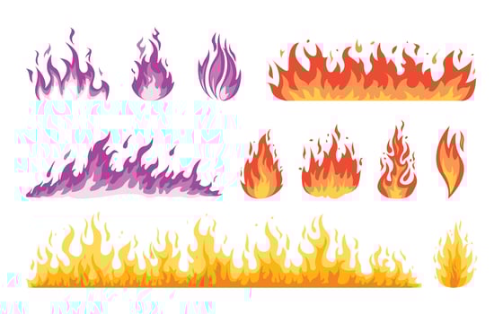 colorful fire graphics collection vector