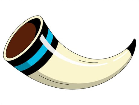 Cartoon Viking drinking horns hand drawn in style. Isolated on transparent background. Norse culture clipart for fantasy themes vector