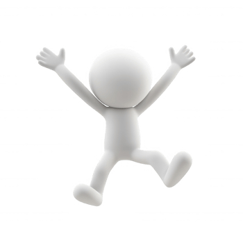 3d icon character leaping, arms transparent expressing exuberant happiness against raised, backdrop png