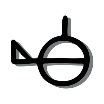 Hand drawn demigender gender identity icon Symbol used to represent sex and gender seven vector