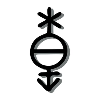 seven Hand drawn pangender poligender gender identity icon Symbol used to represent sex and gender vector