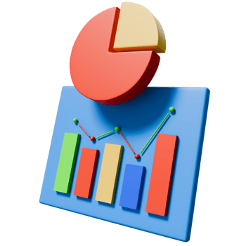 3D Charts and Graphs for Data Visualization png