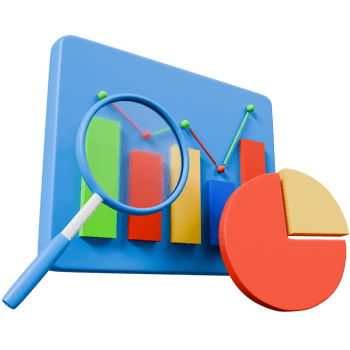Data Analysis and Visualization with Charts and Magnifying Glass png